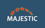 Majestic Logo white on blue
