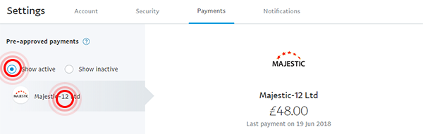 在 PayPal 付款页面显示有效付款